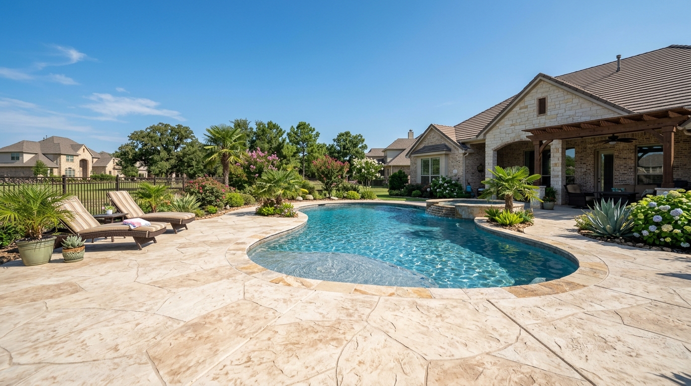 Pool Deck Options: Concrete vs. Pavers in the Highland Village Area