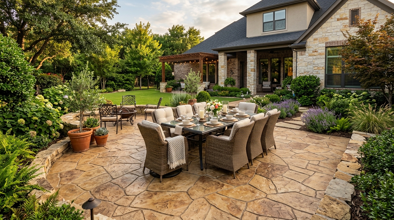 Stamped Concrete Patio Cost in Highland Village, TX